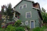 We increased this home by adding a second story addition that is in scale with the original and the surrounding homes.  The roof is made of two intersecting gables.  One has siding to match the original, the other has shingle siding.