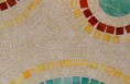 detail of the glass mosaic created by the owners.